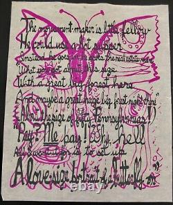 Kenneth Patchen A Love Size Portrait Of A Butterfly Silkscreen On Handmade Paper