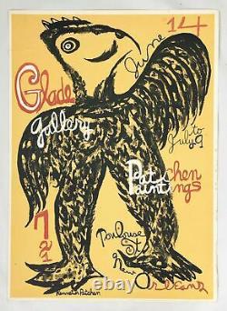 Kenneth Patchen large lithographed poster 1965 art beat artist poetry Outsider
