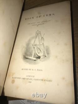 LEATHER Book Of Gems! 1836 Poetry Gift First Edition Art Artists Full Original