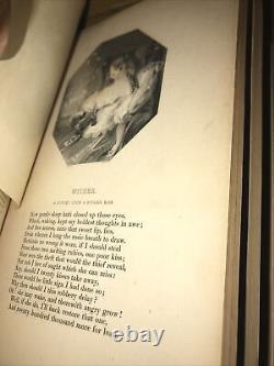 LEATHER Book Of Gems! 1836 Poetry Gift First Edition Art Artists Full Original