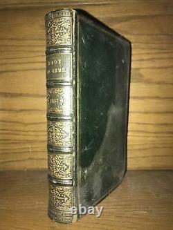 LEATHER Book Of Gems! 1837 Poetry Gift First Edition Art Artists Original /Wear