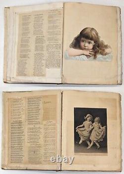 Large Victorian era scrapbook album started in 1888 filled with art, poetry