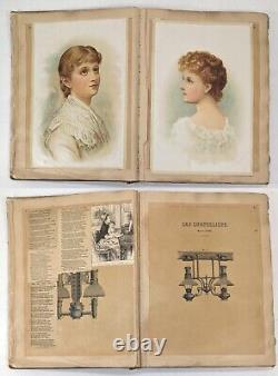 Large Victorian era scrapbook album started in 1888 filled with art, poetry