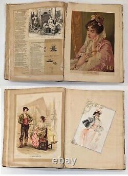 Large Victorian era scrapbook album started in 1888 filled with art, poetry