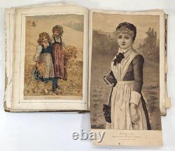 Large Victorian era scrapbook album started in 1888 filled with art, poetry