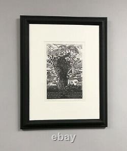Marcus Beaven 1/100 original wood engraving Spring Morning framed poetry