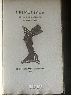 Max Weber Primitives Poems and Woodcuts 1926 Signed