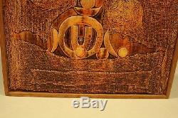 Mixed Media Abstract painting 1968 Chicago artist mid century modern Bell Poem