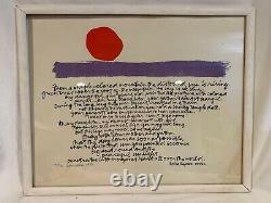 ORIGINAL 1987 ARTIST SIGNED & Numbered Serigraph Poetry by Akira Togawa c679