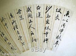 Old Collectible Chinese Scroll Hand-Painted Fan Character Calligraphy Poem Art