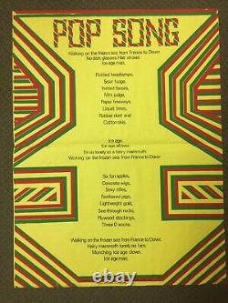 Original 1966 Pop Song Christopher Logue Poster Poem Screenprint DEREK BOSHIER