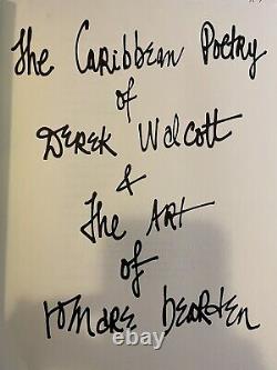 POEMS OF THE CARIBBEAN & THE ART OF ROMARE BEARDEN Signed Book DEREK WALCOTT COA