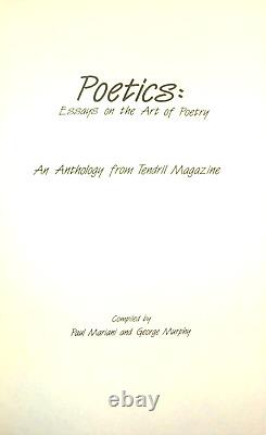 POETICS ESSAYS ON THE ART OF POETRY-Tendril Magazine Anthology-SUPERB, Rare