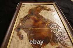 Painting Maw & Co Majolica Painted Ceramic Tiles Horse Chinese Poem Framed