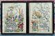 Pair Vintage Patience Strong Framed Poem Embroidery Pictures Rare