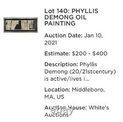 Phyllis Demong Original Painting Art BONE MACABRE SKELETON GOTHIC SKULL Poetry