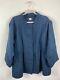 Poetry Dark Blue Navy Linen Blend Coat Jacket Lagenlook Size 14-16 Uk Approx