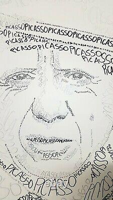 Portrait of Picasso Made With The Word PICASSO COA by VISUAL POETRY