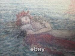 REGINALD HALLWARD, Rare ROMANTIC Painting With POETRY by J J GUTHRIE c. 1915