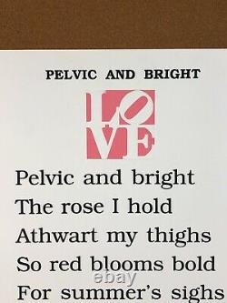 ROBERT INDIANA Signed & Numbered Print PELVIC AND BRIGHT Poem Book of Love 1996