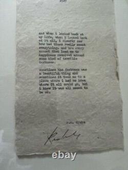 R. M. DRAKE signed Poem framed