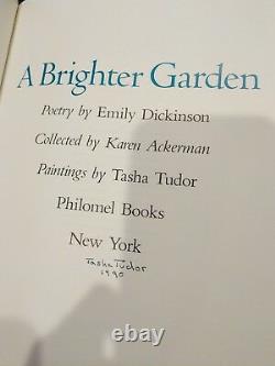 Rare Like New Hc Dj Emily Dickinson A Brighter Garden Art Signed By Tasha Tudor