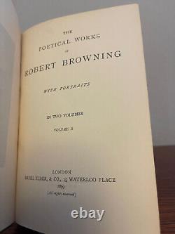 Robert Browning, 2 vol Set, Fine Art Nouveau Leather Bumpus Binding 1899