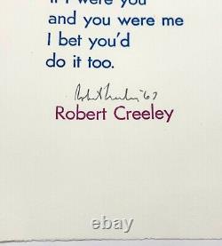 Robert Creely 1967 Hand Signed Original Stamped Indelibly Rubber Stamp Print