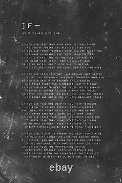 Rudyard Kipling Poem If Simple Grit Poster Print Art Photo Poem