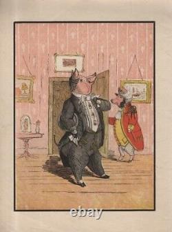 SIX'PRECOCIOUS PIGGY' PRINTS -THOMAS HOOD POEM LOVELY SET FOR FRAMING (c1870)