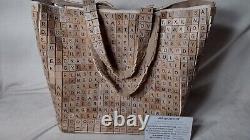 Scrabble Art Tote Bag Unique Gift Poetry Carry Case with Art Quotes