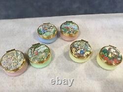 Six (6) Poetry Society Poetry of Love English Enamel Boxes Franklin Mint Chaucer