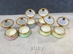 Six (6) Poetry Society Poetry of Love English Enamel Boxes Franklin Mint Chaucer