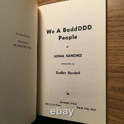 Sonia Sanchez We a BaddDDD People (Broadside, 1971) 1st/3rd Black Arts Poetry
