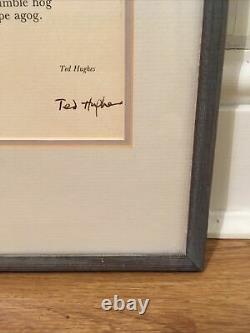 TED HUGHES & R. J. LLOYD Ltd. Edition 59/200 Print & Poem PIG Signed & Framed