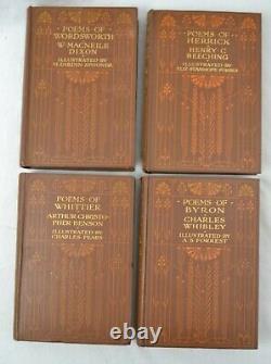 The Golden Poets Set Caxton 10 Vols Art Nouveau c. 1900 Byron Jessie M King