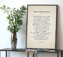 The Guest House Jalaluddin Rumi Wall Art Rumi Poem Prints Therapy Decor Art-P890