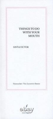 Things To Do With Your Mouth (Trench Art the Logistics) Paperback GOOD