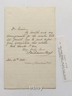 Thomas Buchanan Read 1865 Letter Signed American Poet Artist Painting Art Poetry