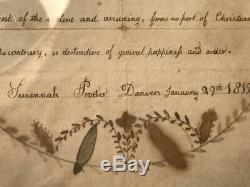 Two 19th Century Antique Painting Fraktur Poems From 1819 Early American