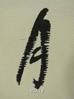 UK999 Tanka Poem Autumn Moon Samurai Calligraphy Hanging Scroll Japanese Art