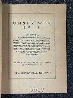Unser Weg 1919 Paul Cassirer VNTG Max Liebermann Ernst Barlach Poetry Modernism