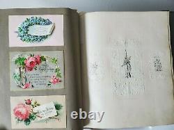 Victorian Age Album, Original Art, Poetry, New Year's & Christmas Cards, 1800's