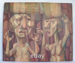 Vintage 1960s Peter Matosian Witter Bynner Poem Abstract Surrealist Painting