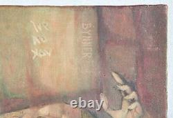 Vintage 1960s Peter Matosian Witter Bynner Poem Abstract Surrealist Painting