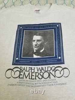 Vintage 90s Ralph Waldo Emerson T Shirt Art Poet Poetry Writer Philosophy XL