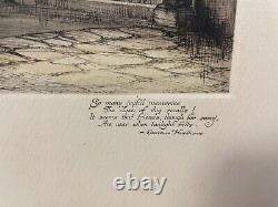 Vintage Al Wettel Sketch Etch Lithographic Print Signed Mexican 12x10 withPoem