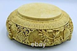 Vintage Cigarettes Dish Smoking Rose Pattern Poetry Decoration Plate Chinese ART