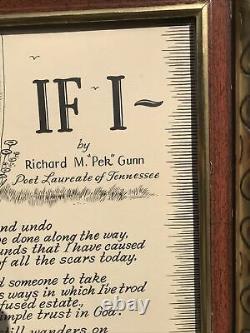 Vintage If I. Poem by Richard M. Pek Gunn Signed Poet Laureate of Tennessee