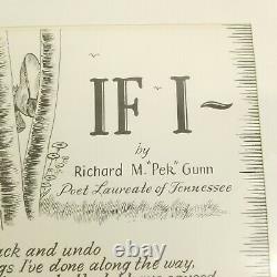 Vintage If I. Poem by Richard M. Pek Gunn Signed Poet Laureate of Tennessee